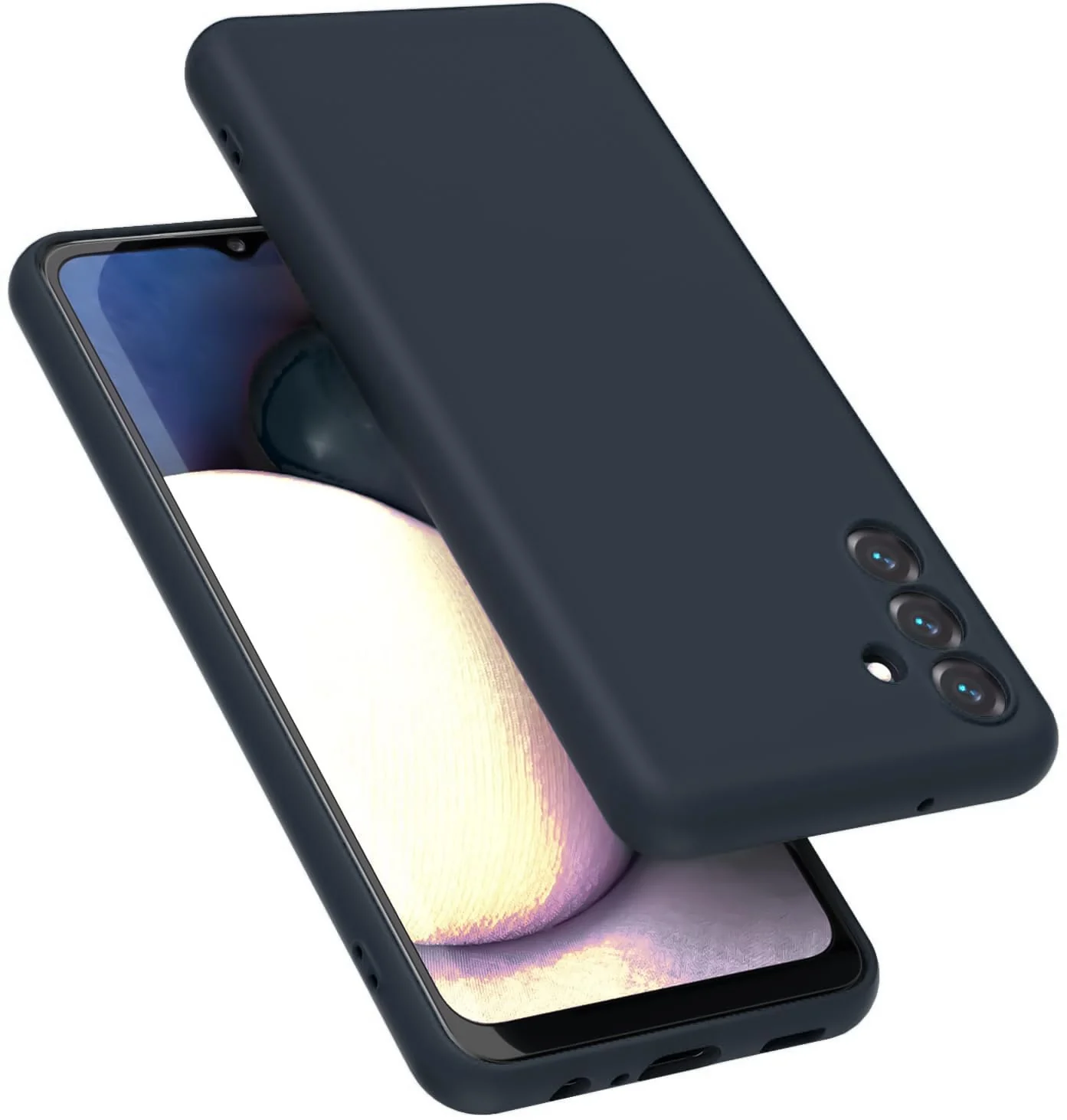 DL3 Mobilak Silicone Protective Case for Samsung Galaxy A15, Shock-absorbing protection, Scratch-resistant surface, Soft microfiber lining - MidNight Blue