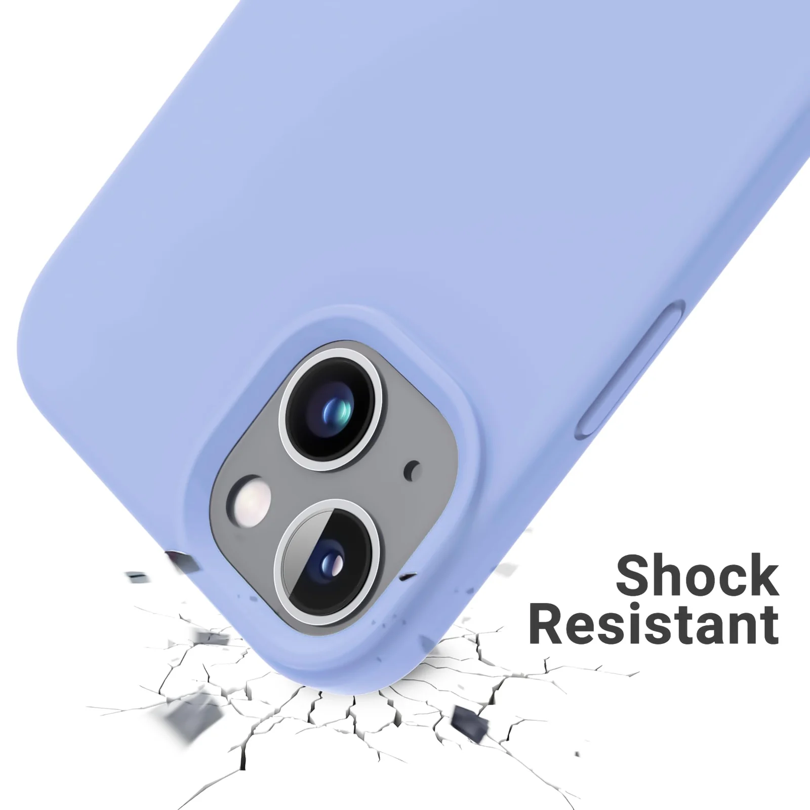 "DL3 Mobilak Compatible with iPhone 15 Plus/iPhone 14 Plus Case 6.7"", Slim Liquid Silicone 3 Layers Soft Gel Rubber Cover Protective Phone Case with Anti-Scratch Microfiber Lining - Lavender Blue 2"