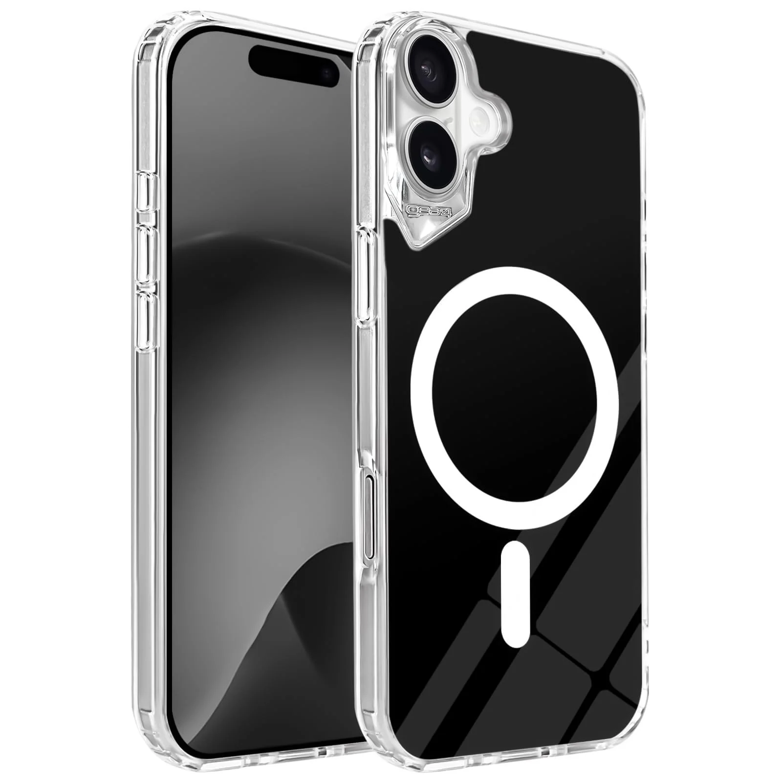 DL3 Mobilak Clear TPU Case for iPhone 16, Compatible with MagSafe accessories, Camera protection, Shock-absorbing protection - Black