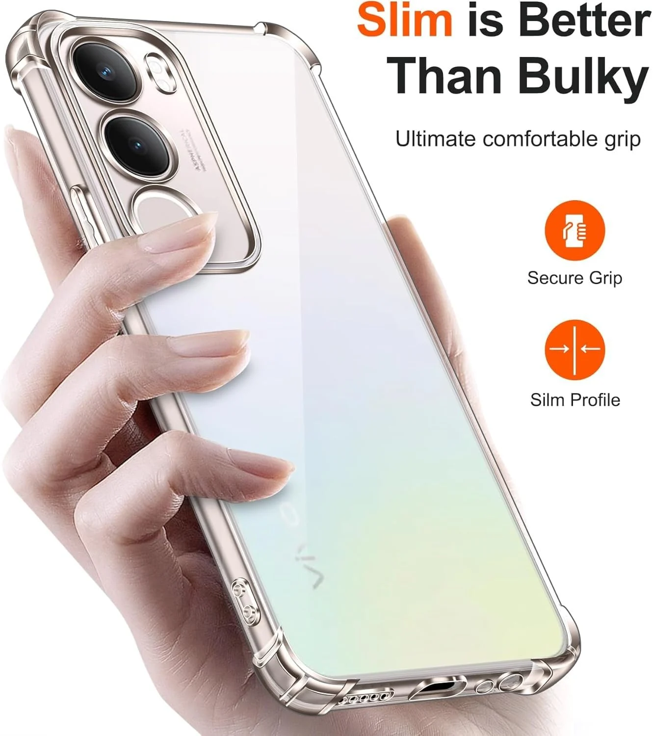 DL3 Mobilak Case Compatible with vivo Y29 5G / vivo Y19s 4G, Cover Silicone TPU Gorilla Anti-shock Protector Camera Shockproof Corners - Clear