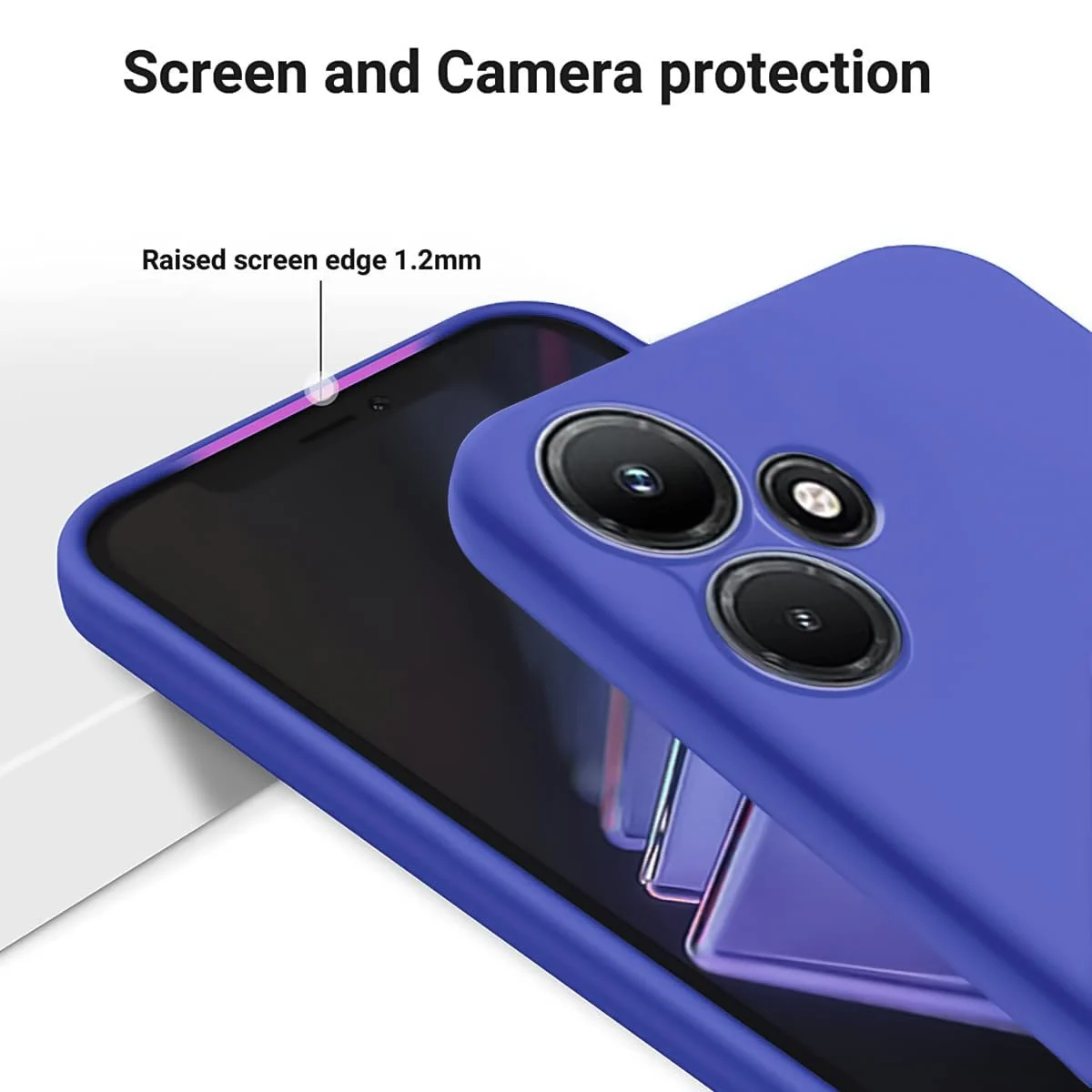 DL3 Mobilak Liquid Silicone Protective Case with Soft Microfiber Lining with Full Camera Protection for Infinix Hot 30i - Light Blue