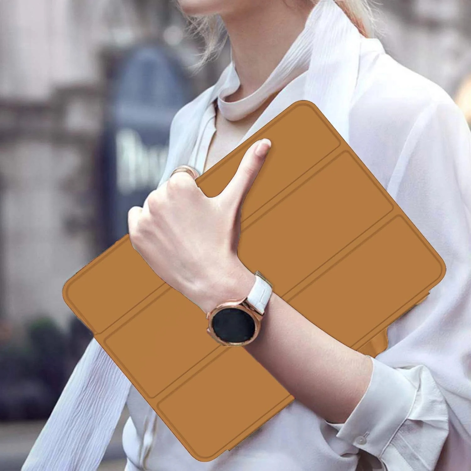 DL3 Mobilak Case Compatible with Samsung Galaxy Tab A 10.1 2016 (SM-T580 / T585, Not for 2019 Model), Smart Cover Soft Baby Skin Silicone Back and Full Body Protection, Auto Wake/Sleep - Brown