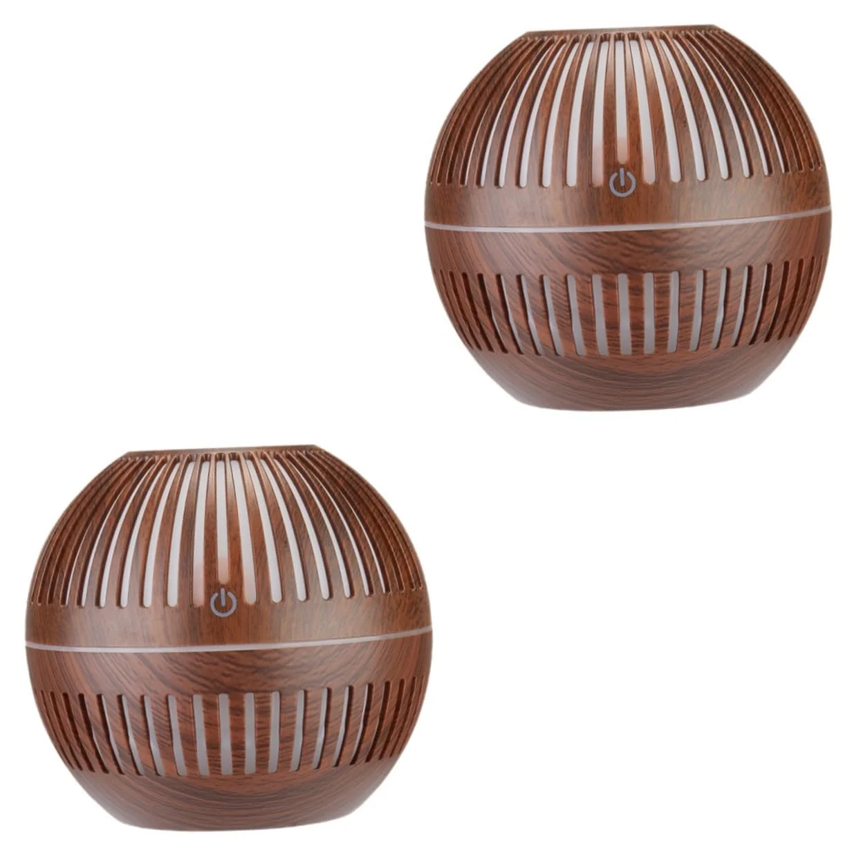 Mobigon Wood Cool Mist Ultrasonic Humidifier for Room Moisture, Aroma Diffuser for Home, 200ml Essential Oil Diffuser with 7 Colorful Night Light, Auto Shut-Off, Home, Office, car - F.Dark Brown