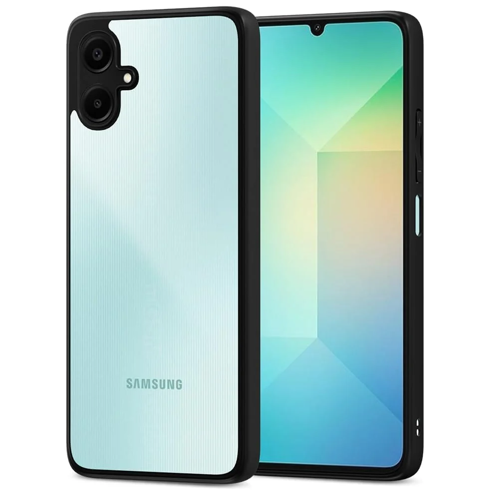 DL3 Mobilak Clear PC and TPU Protective Case for Samsung Galaxy A06 with Camera Protection and Military-Grade Protection - Black