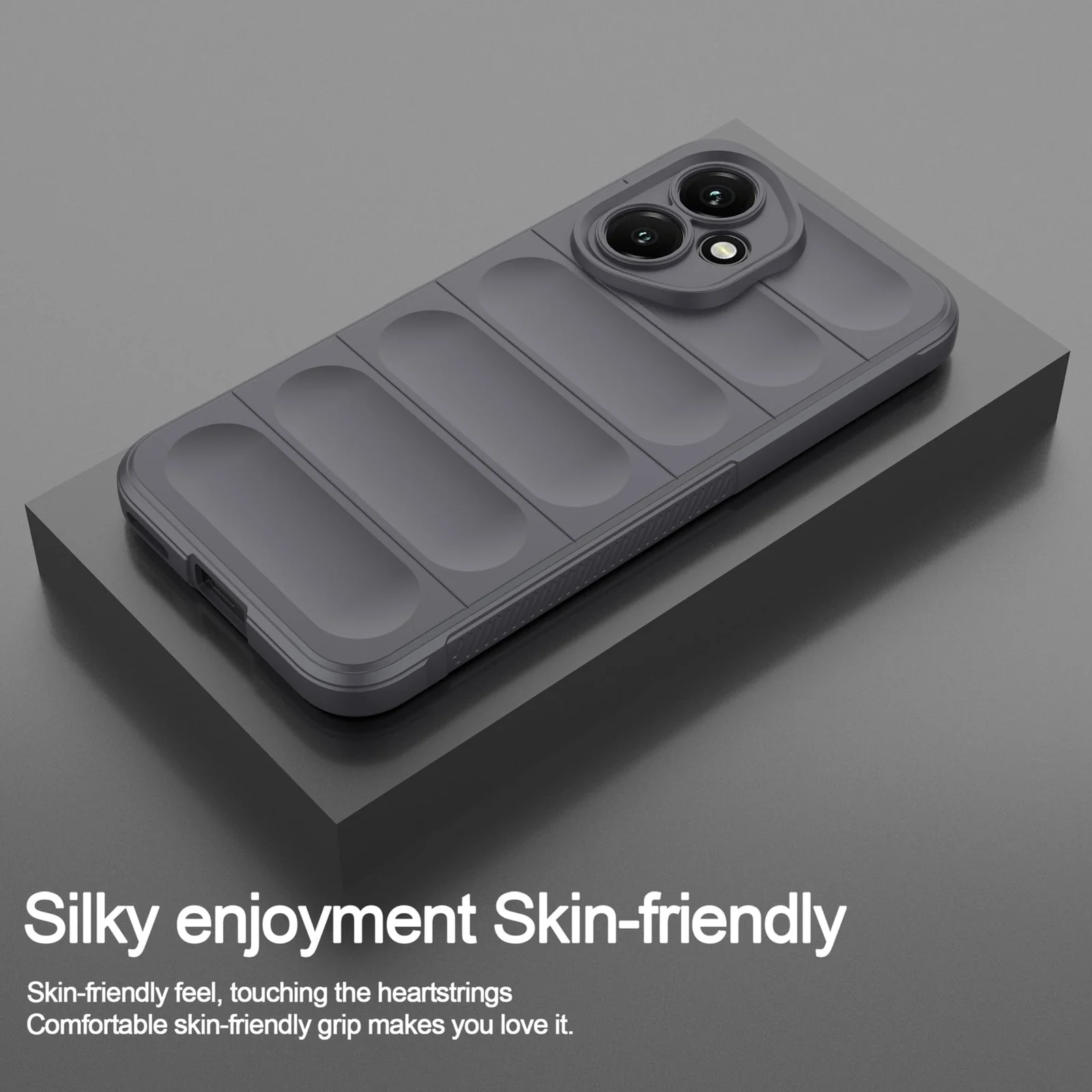 DL3 Mobilak Soft Silicone Protective Case for Honor 400 5G with Camera Protection and Shockproof Design - Dark Gray