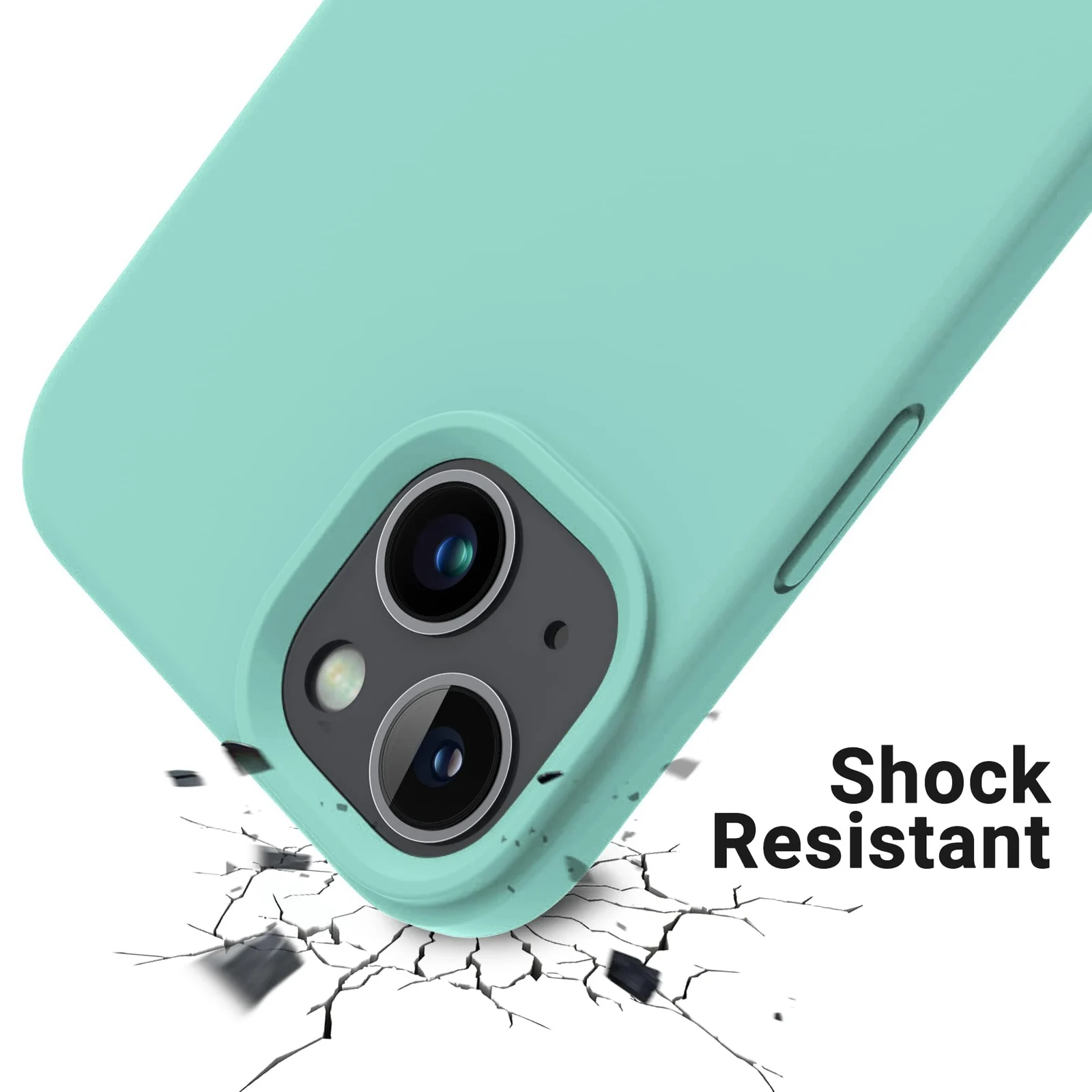 "DL3 Mobilak Liquid Silicone Protective Case with Soft Microfiber Lining for iPhone 15 Plus, iPhone 14 Plus "" - Mint Geen