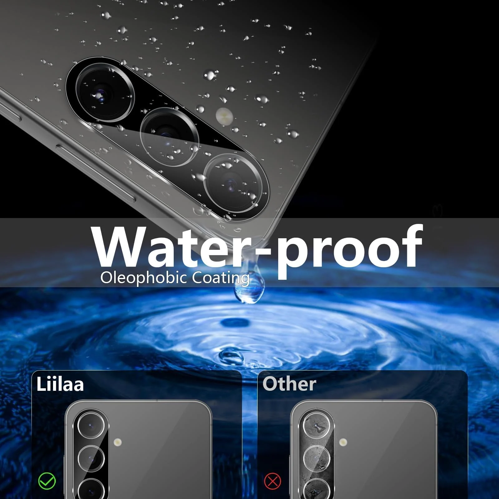 DL3 Mobilak Samsung Galaxy A16 4G / A16 5G Camera Lens Protector Tempered Glass Screen Protector HD [Full Coverage][Anti-Scratch] Drop Protection Ultra Clear/Thin Lens Protector Case - Black
