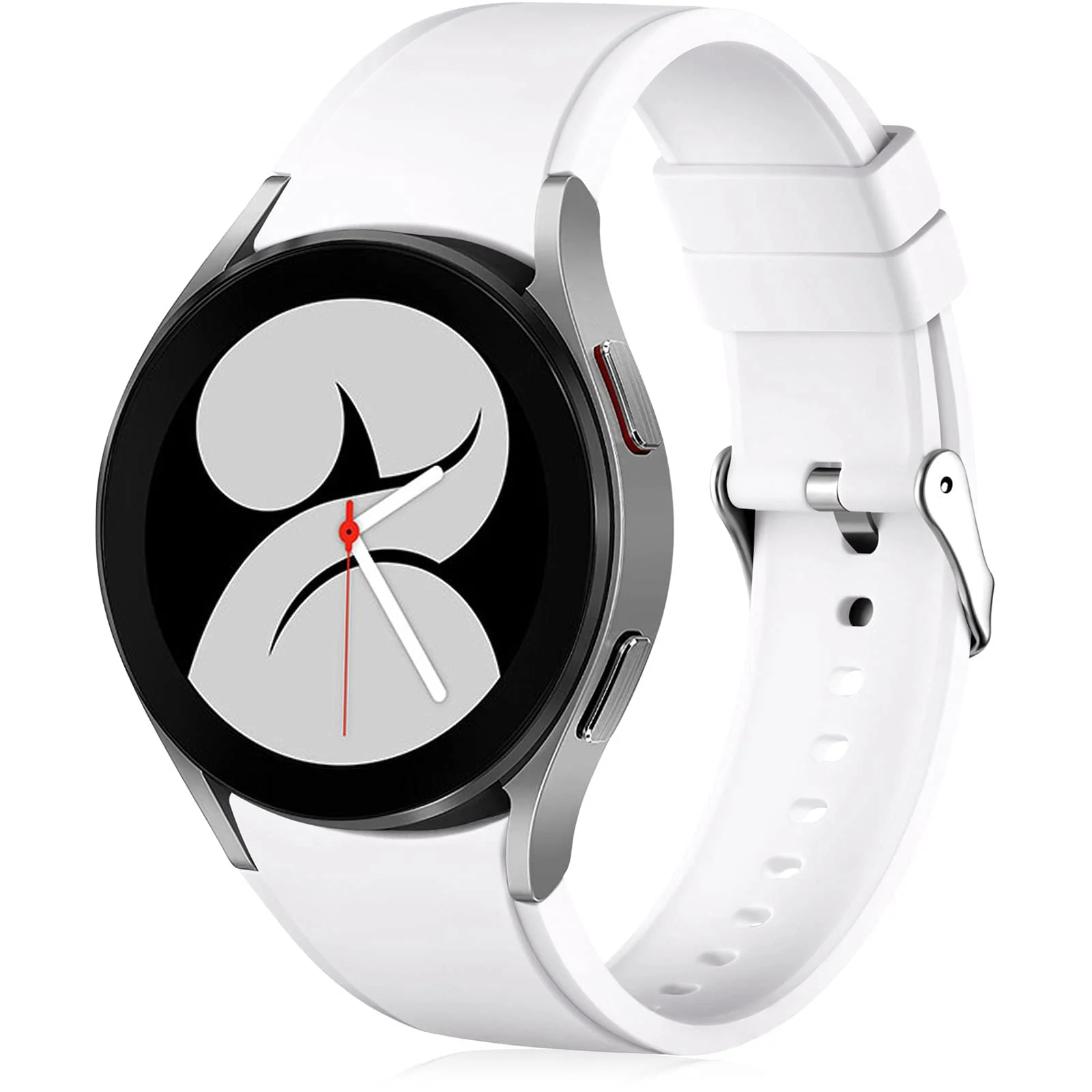 DL3 Mobilak No Gap Bands Compatible with Samsung Galaxy Watch 7 5 4 6 44mm 40mm/Watch5 Pro Band 45mm/Galaxy Watch 4 Classic 46mm 42mm Strap,20mm Quick Release Sport Replacement Strap - White