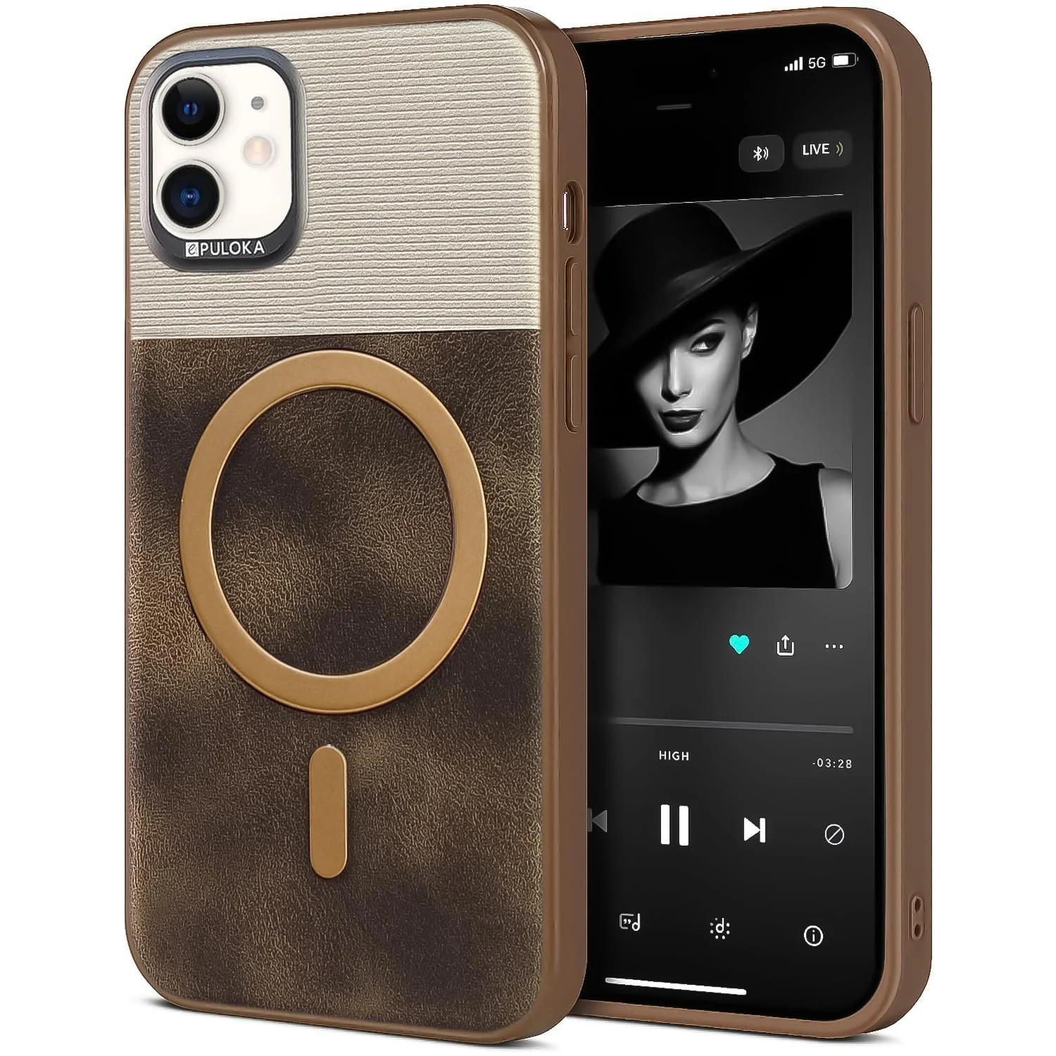 DL3 Mobilak Leather Wallet Case with Card Slot for iPhone 11 (6.1-Inch) with Camera Protection and MagSafe Compatibility