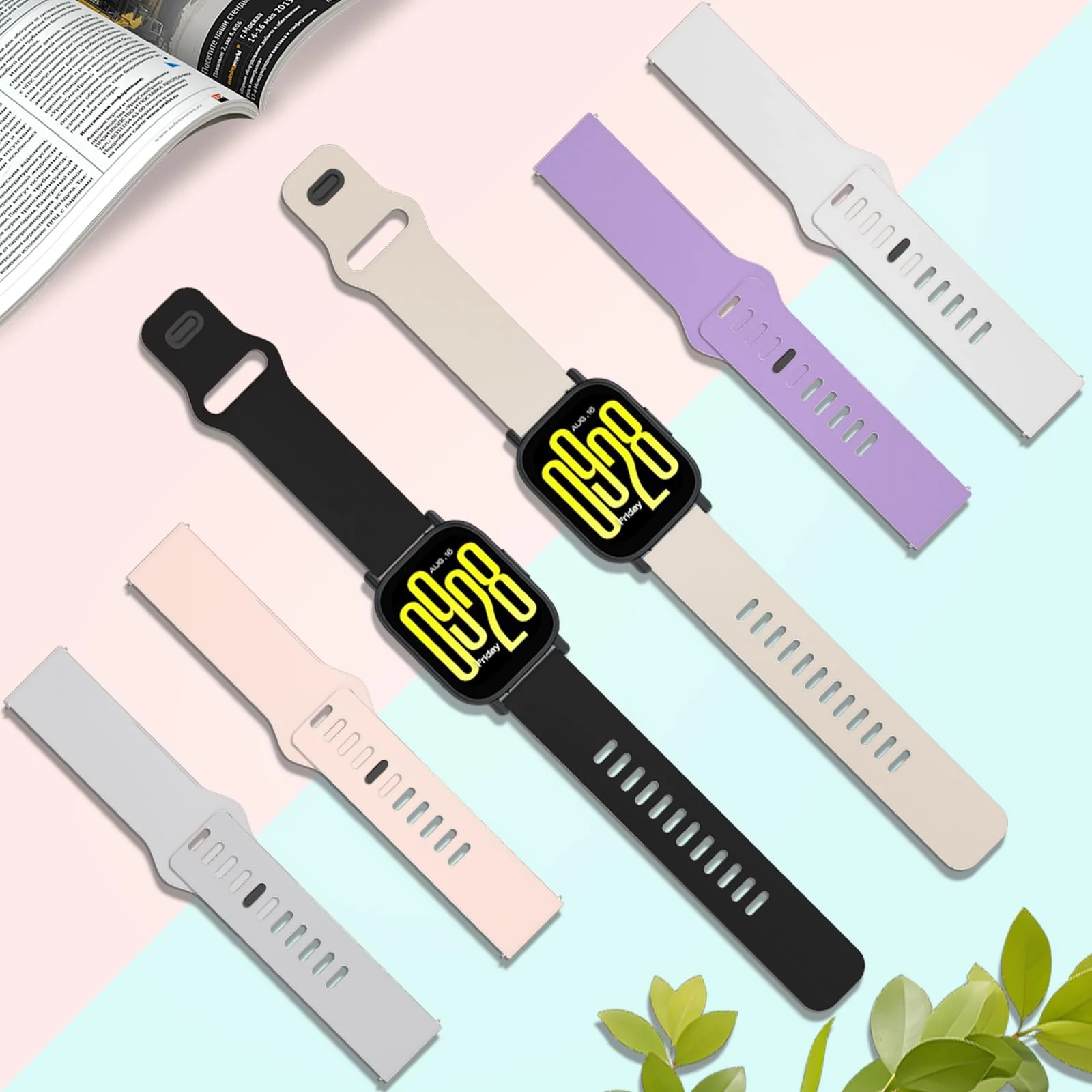 DL3 Mobilak Strap for Xiaomi Redmi Watch 5 Active/Redmi Watch 5 Lite, 22mm Adjustable Quick Release Silicone Replacement Watch Band Straps Wristbands Bracelet for Women Men - Purple