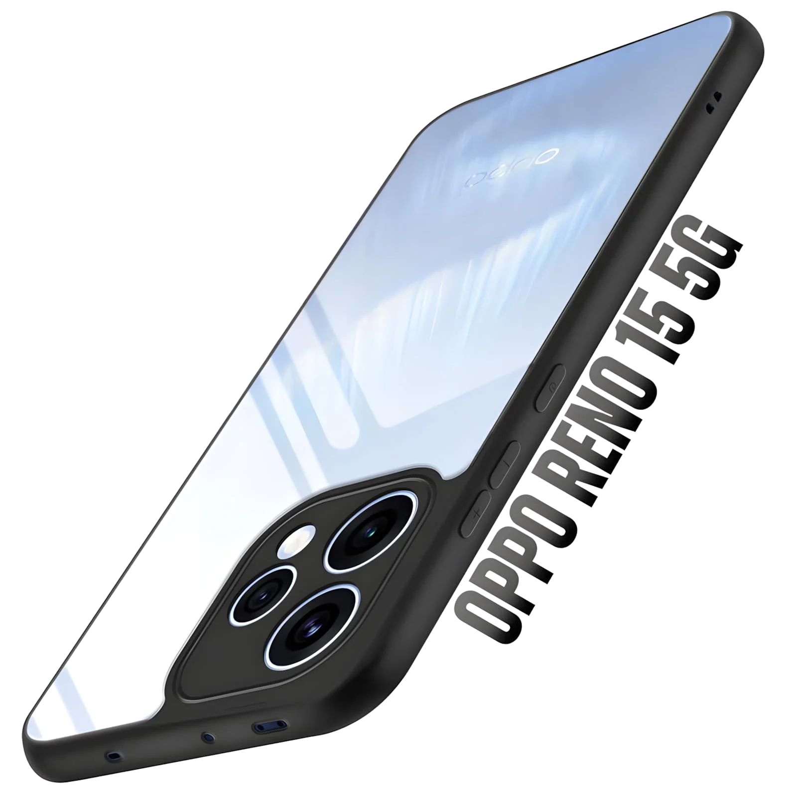 DL3 Mobilak Clear TPU Case for OPPO Reno 15 5G (OPPO Reno15), Camera protection, Shock-absorbing protection, Scratch-resistant surface - Black