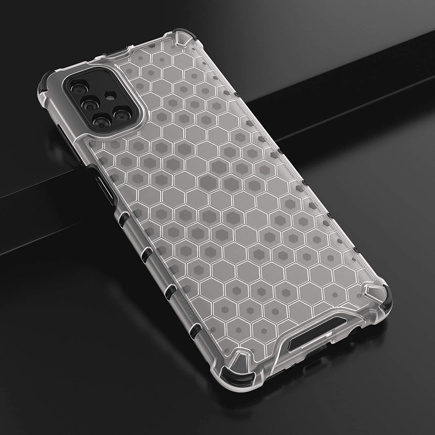 DL3 Mobilak Honeycomb Protective Case for Samsung Galaxy M51, Shock-absorbing protection, Transparent design, Slim, lightweight profile - Clear