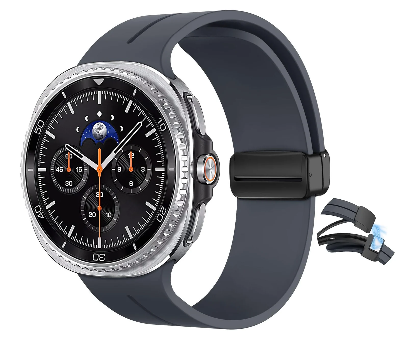 DL3 MOBILAK Magnetic Silicone Watch Strap for Samsung Galaxy Watch 8 40 / 44 mm and Watch 8 Classic 46 mm