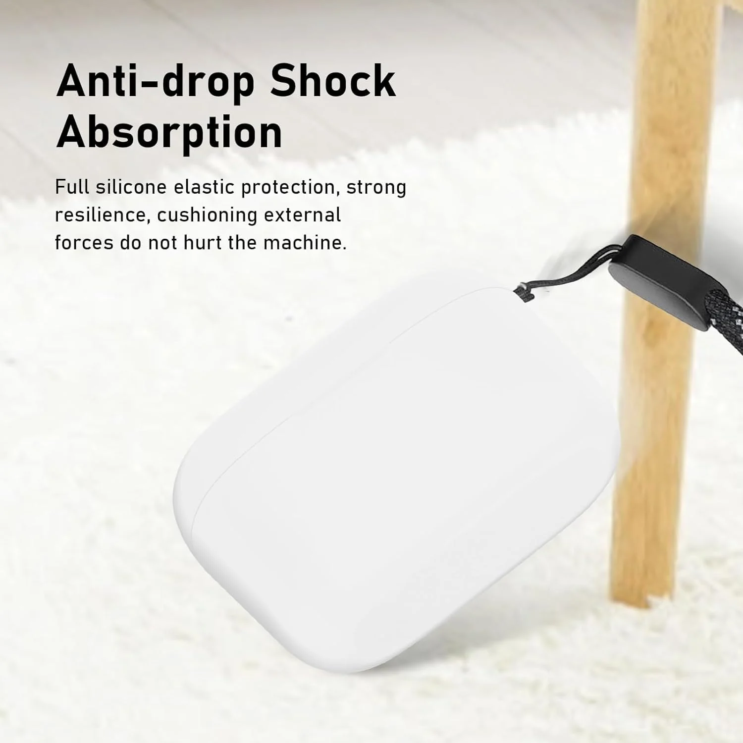 DL3 Mobilak Silicone Cover Case Compatible with Soundcore by Anker A20i Portable Protective Cover With Keychain - White