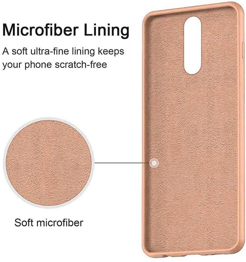 DL3 Mobilak Soft Silicone Protective Case for Huawei Mate 10 Lite with Microfiber Lining and Shockproof Design - Light Orange