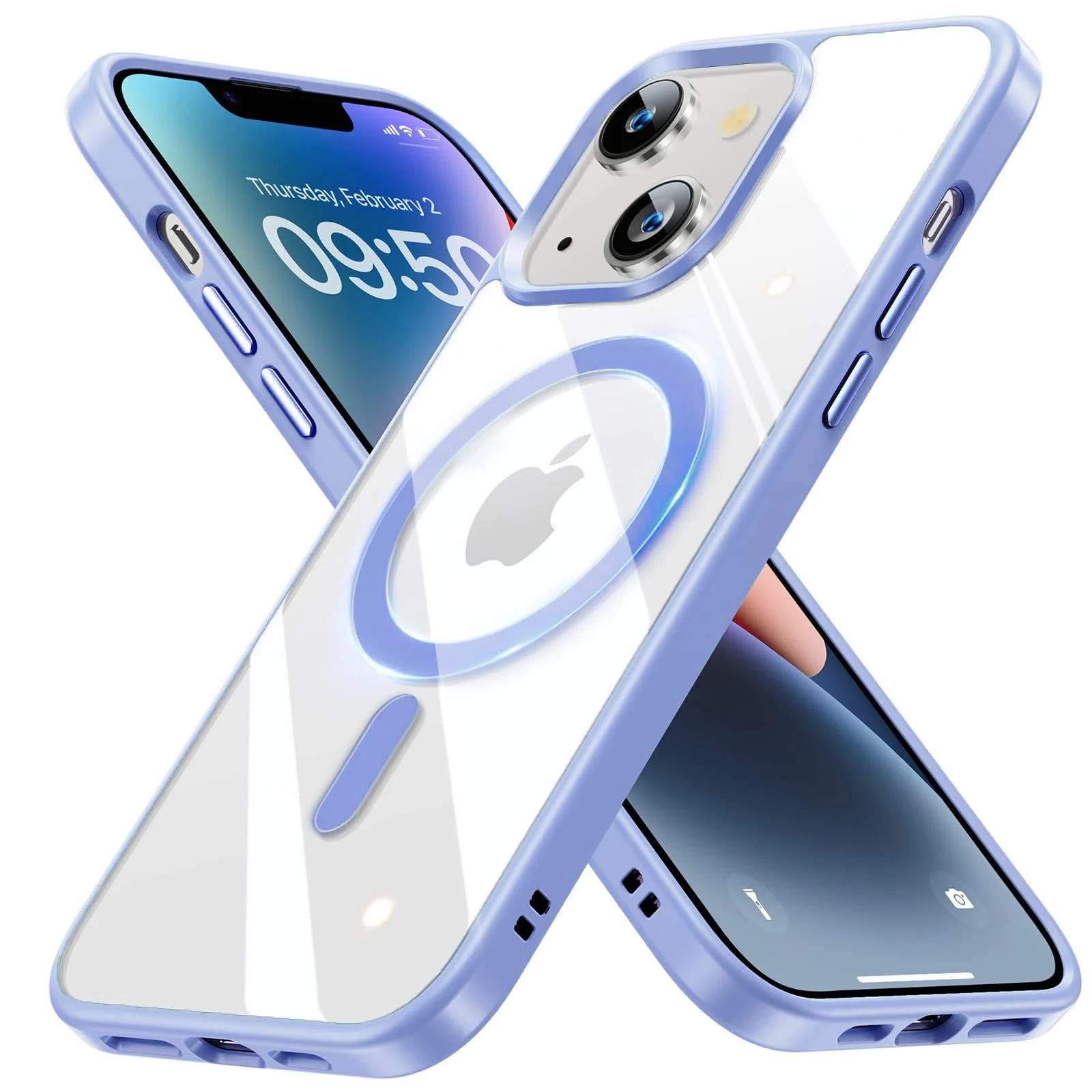 DL3 Mobilak Clear TPU Case for iPhone 15 + Plus / iPhone 14 Plus 6.7-Inch, Compatible with MagSafe accessories, Shock-absorbing protection, Anti-fingerprint finish - Sierra Blue
