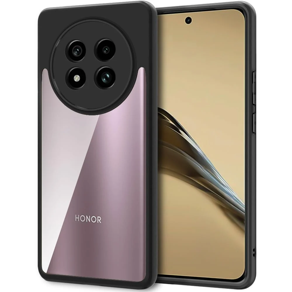 DL3 Mobilak Clear PC and TPU Protective Case for Honor X9C with Camera Protection and Military-Grade Protection - Black