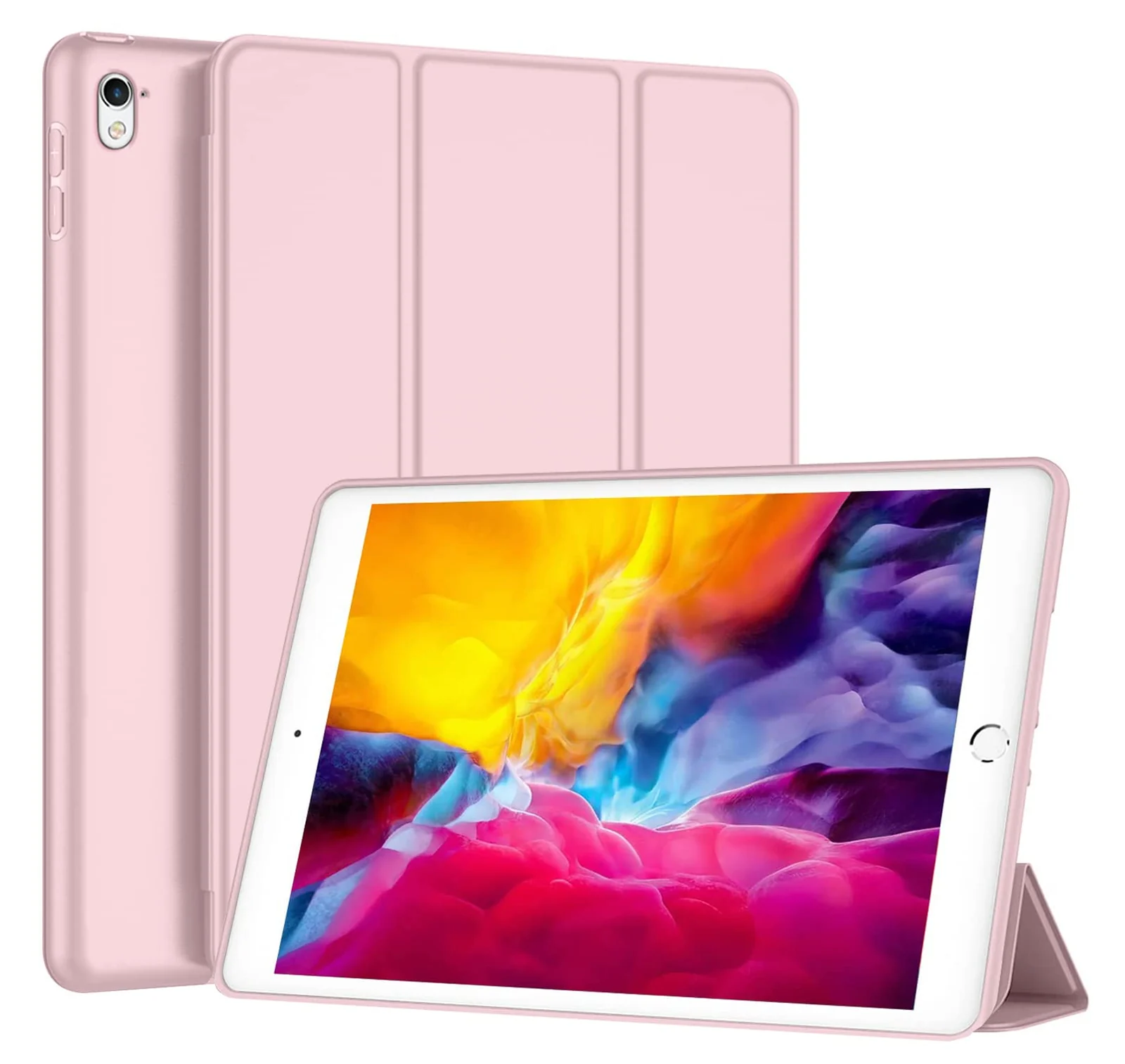DL3 Mobilak Smart Case Compatible with iPad Pro 9.7 Case 2016 (Old Model) Case Flip Cover Leather Case Soft TPU Back And Trifold Stand With Auto Sleep For iPad Pro 9.7, A1673 A1674 A1675) - Pink Sand