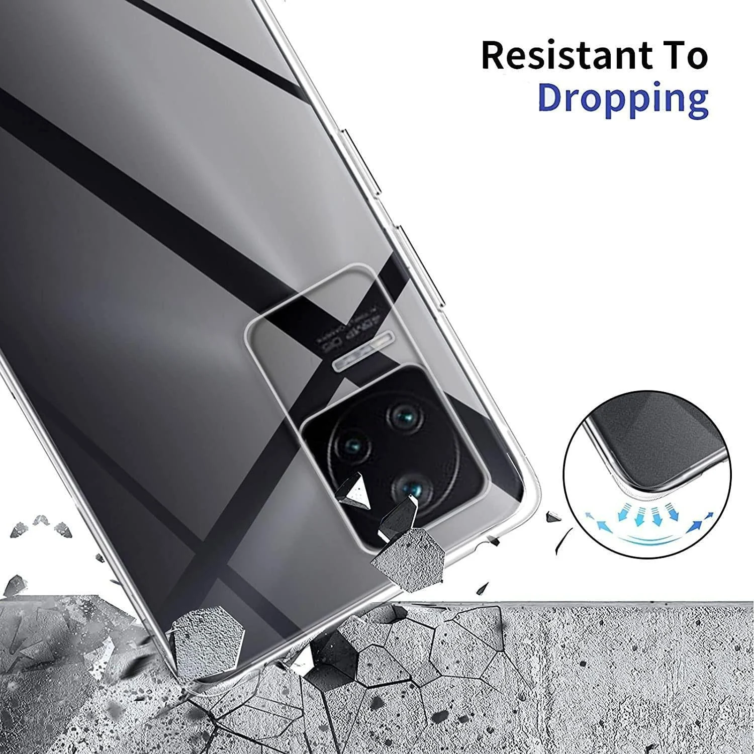 DL3 Mobilak Case Compatible with Xiaomi Poco F4 Case Crystal Soft TPU Gel Case Flexible Silicone Anti-Scratch Camera Protection TPU Cover - Clear