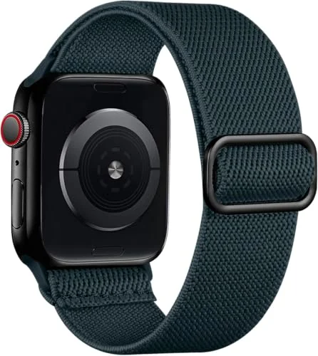 Stretchy Solo Loop Compatible with Apple Watch Ultra Band 44MM 40MM 41MM 45MM 46MM 38MM 49MM 42MM, Soft Nylon Sport Strap for iWatch Series 10 9 8 7 6 5 4 SE (42MM/44MM/45MM/49MM, olive)