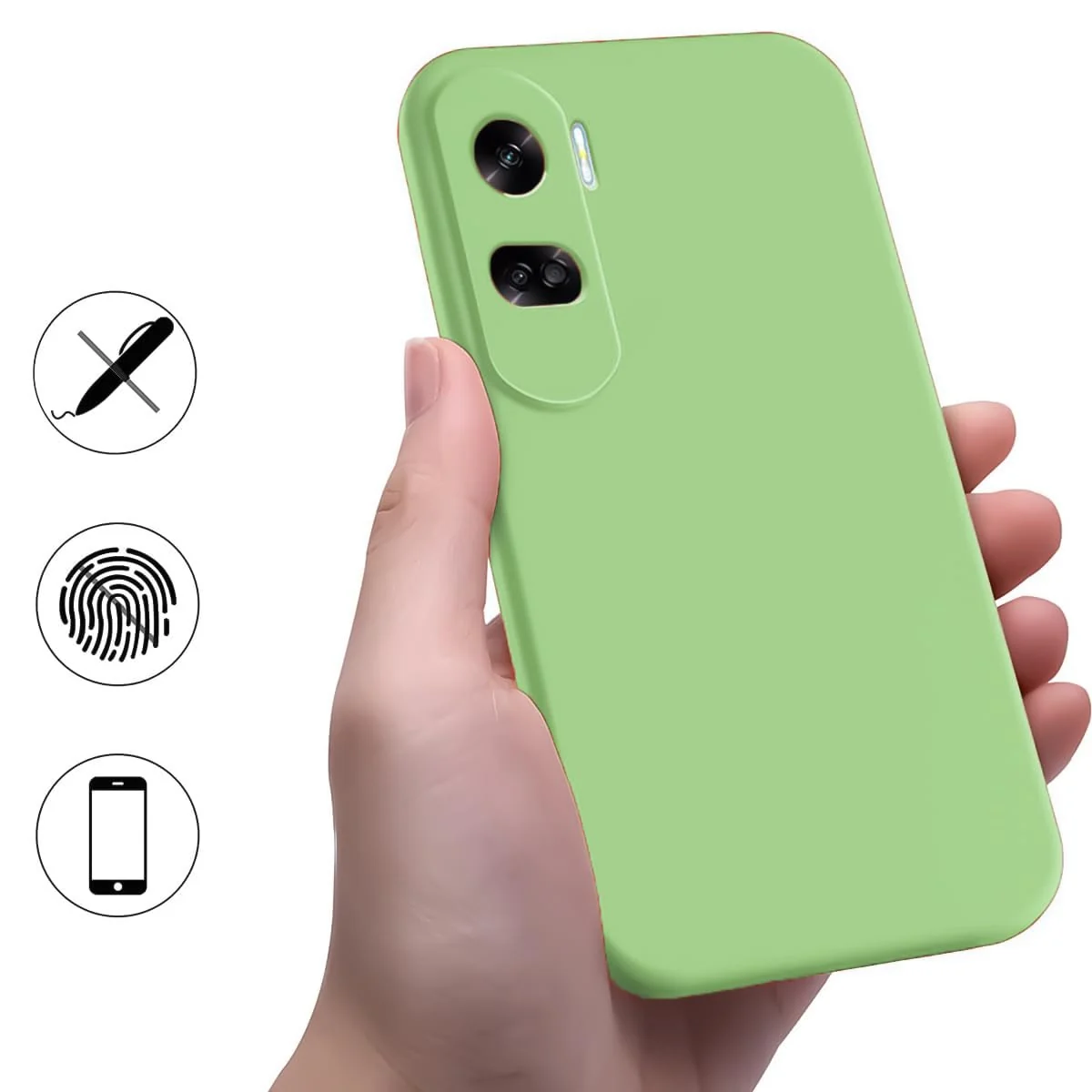 DL3 Mobilak Honor 90 Lite Case, Soft Flexible Silicone Gel Rubber Bumper Cover, Full Body Shockproof Protective Phone Case - Light Green