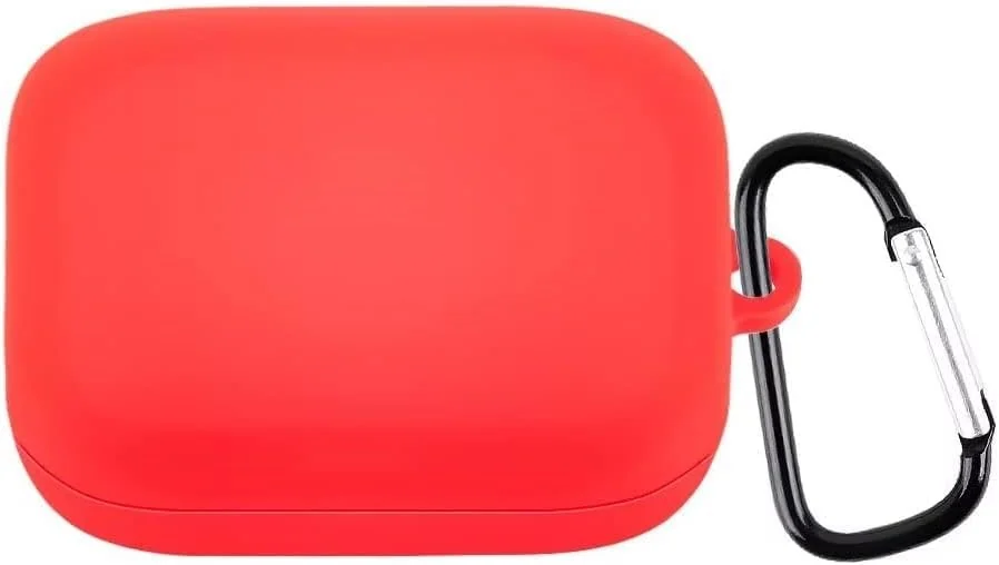 DL3 Mobilak Silicone Case Compatible with realme Buds Air 3S Earbuds, Soft Silicone Protective Case Cover, Shockproof Sleeve with Carabiner - Red