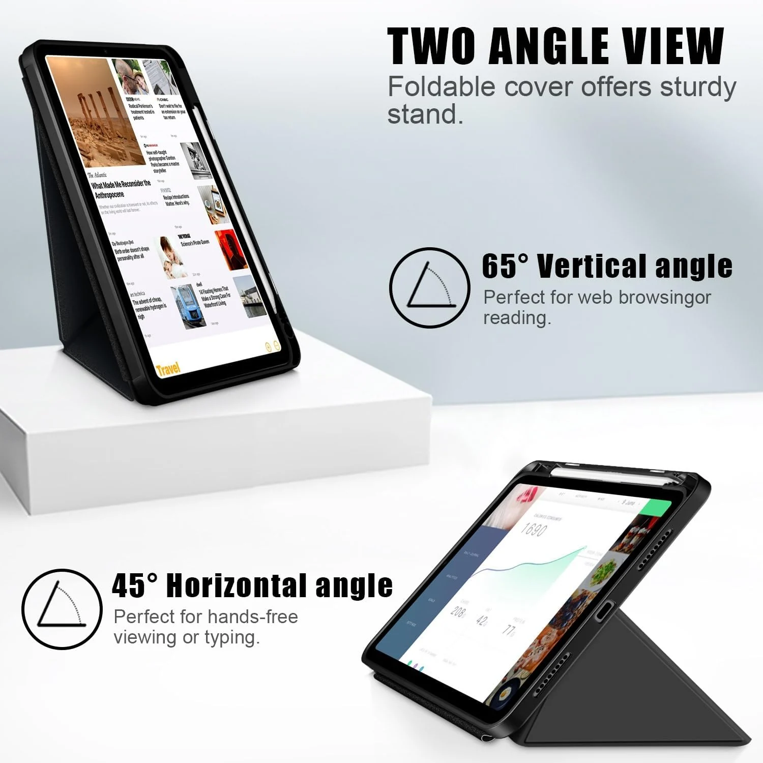 DL3 Mobilak For Samsung Galaxy Tab A7 Lite 8.7 Inch 2021 Model (SM-T220/T225/T227) Case, Smart Stand, Pencil Holder, Shockproof Slim Lightweight Leather Cover, Modern Abstract Design - Black