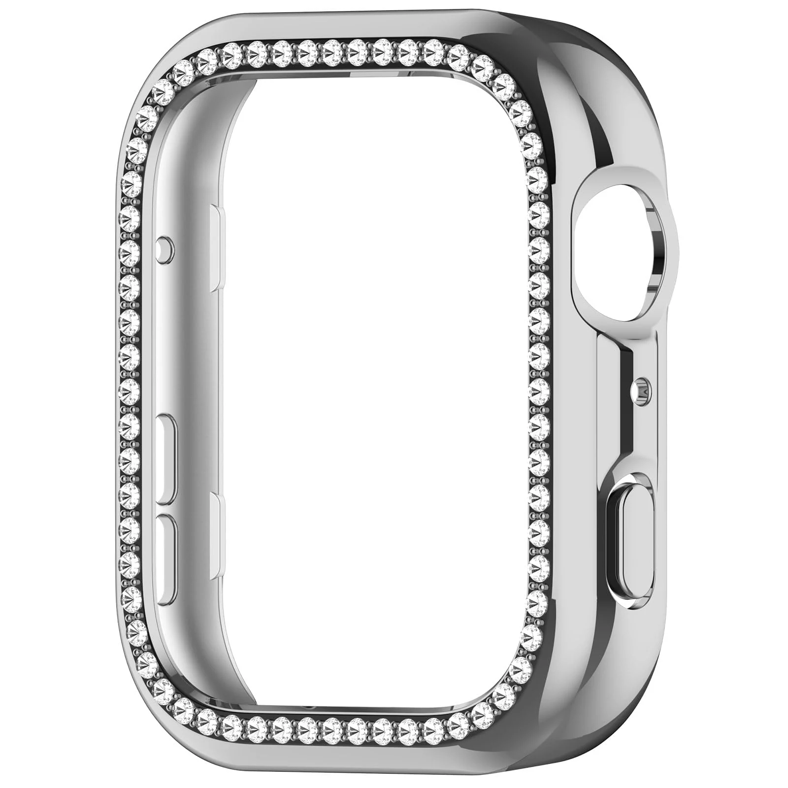 DL3 MOBILAK Crystal Bling Hard PC Watch Bumper for Huawei Watch Fit 5, Silver