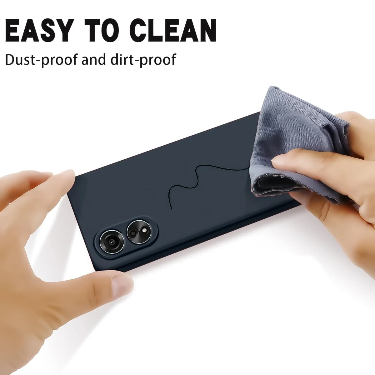 DL3 Mobilak Silicone Protective Case for OPPO A18, Shock-absorbing protection, Scratch-resistant surface, Soft microfiber lining - Midnight Blue