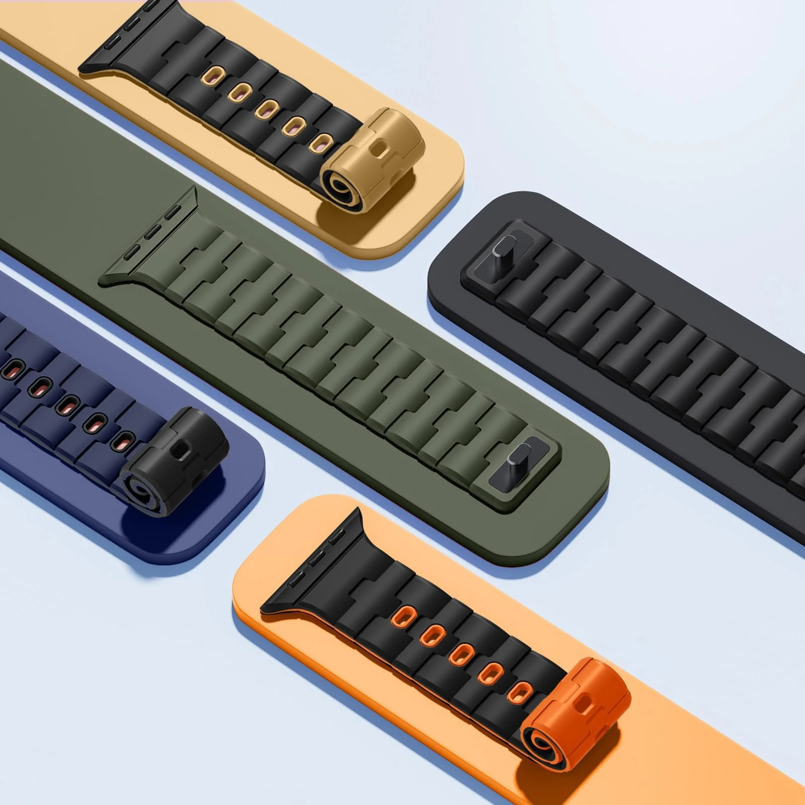 DL3 MOBILAK Adjustable Silicone Sports Watch Strap for 49MM - A-Green/Black