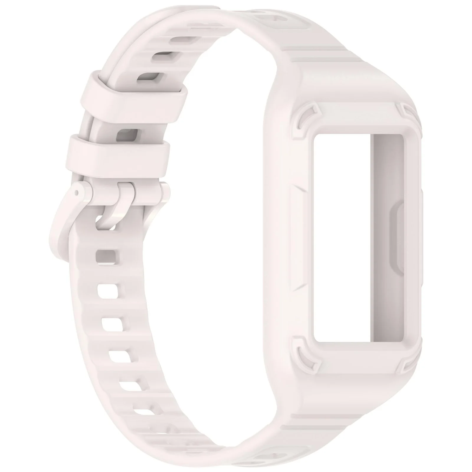 MOBIGON Rugged Silicone Strap with Bumper Case for Huawei Band 11 Pro, Starlight