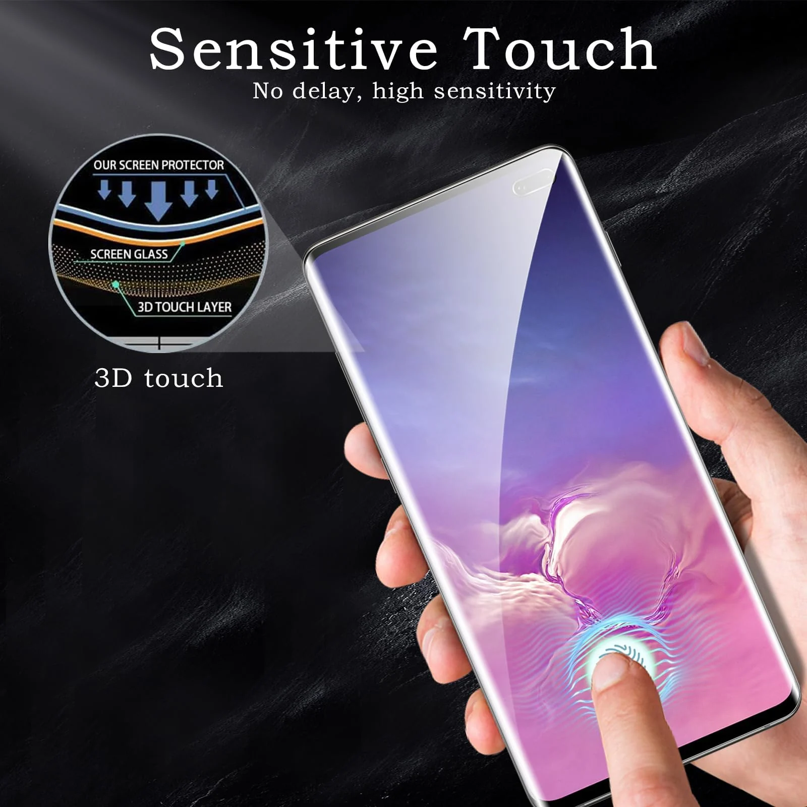 DL3 Mobilak Screen Protector for Samsung Galaxy S10 Plus, Tempered Glass Screen Saver Premium HD Protective, Scratch Resistant, NO-Bubble, 9H Hardness, Full Coverage Film - Clear