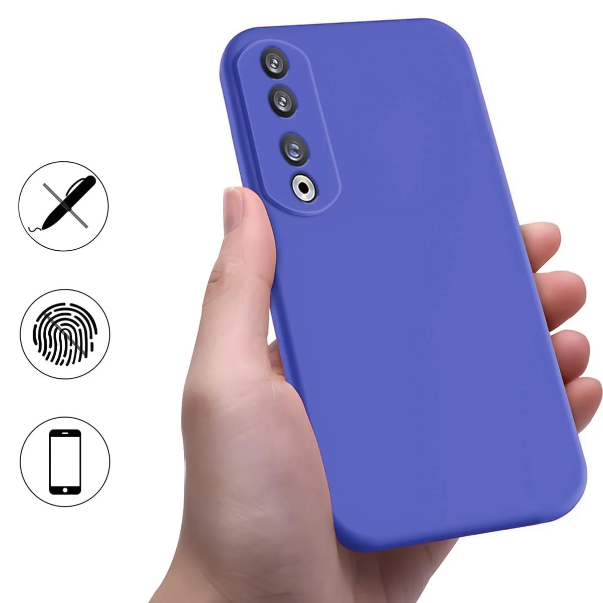 DL3 Mobilak Soft Silicone Protective Case for Honor 70 with Microfiber Lining and Shockproof Design - Light Blue
