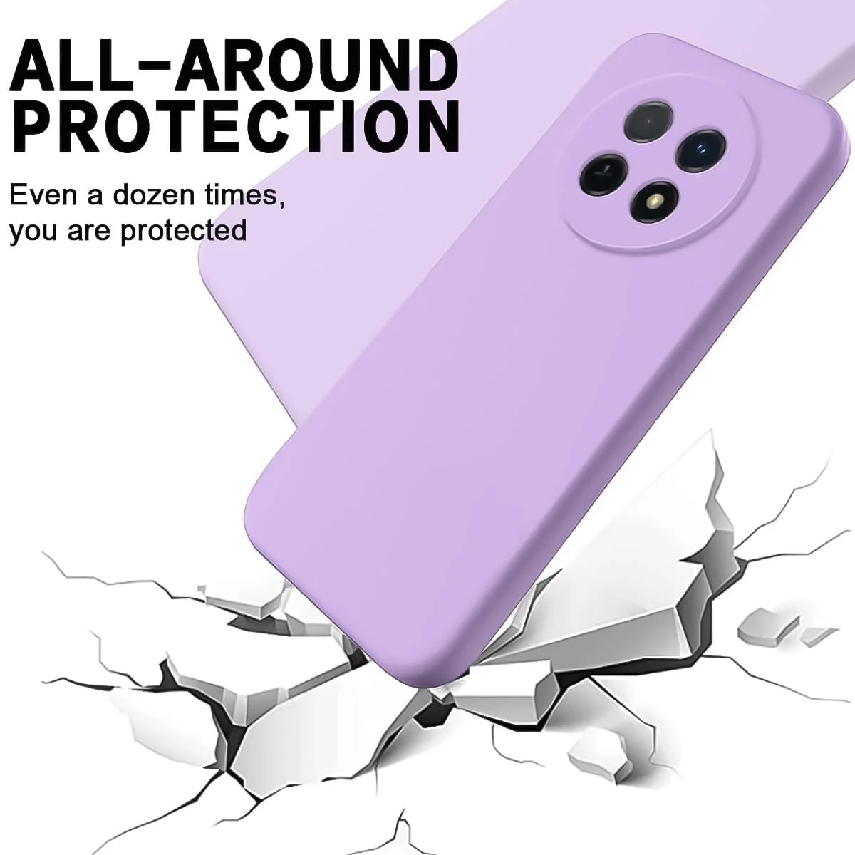 DL3 Mobilak Soft Silicone Protective Case for Huawei Nova Y91 4G / Huawei Enjoy 60X 4G with Microfiber Lining and Shockproof Design - Light Purple