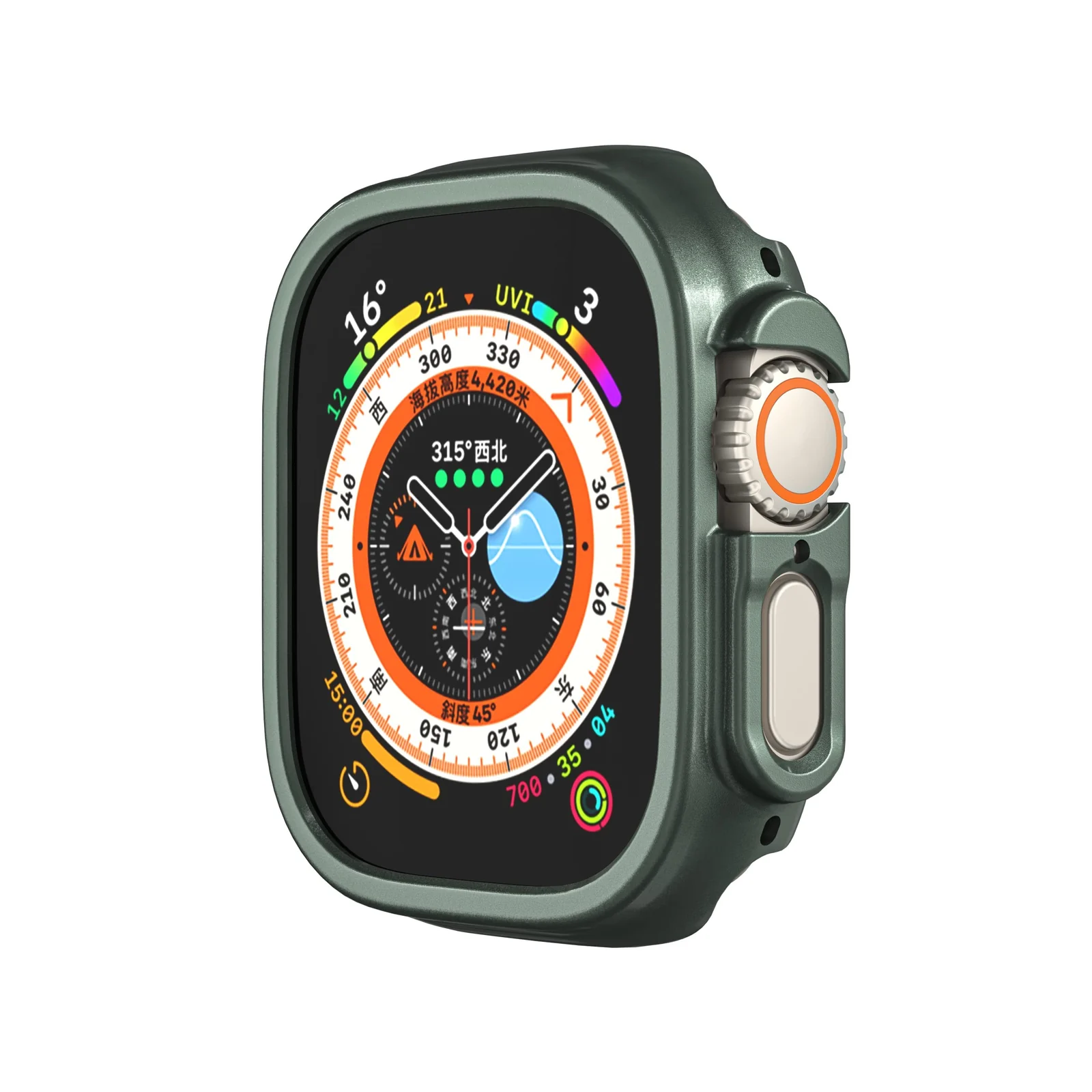 DL3 Mobilak Compatible For Apple Watch Ultra Case 49mm, Shockproof Ultra-Thin Hard PC Bumper Case All-Around Edge Protective Cover Frame[NO Screen Protector] for iWatch Accessories - Green