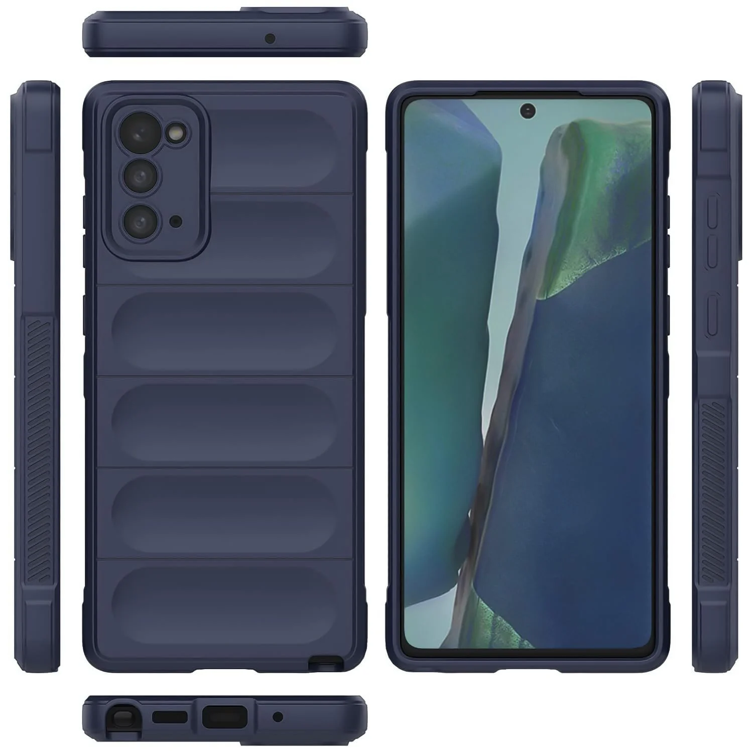 DL3 Mobilak Silicone Case for Samsung Galaxy Note 20 5G Heavy Duty Protective [Slim Fit] Shockproof Soft Flexible Protective Design Shock-Absorption TPU Cover With Camera Protection - Blue