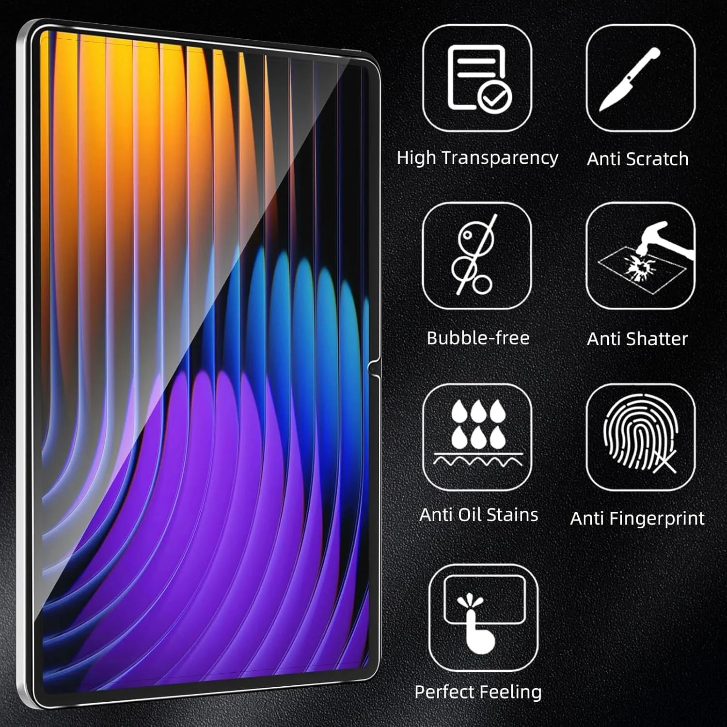 DL3 Mobilak Screen Protector For Xiaomi Pad 7 / Pad 7 Pro/Xiaomi Pad 8 / Pad 8 Pro 11.2 inches Tempered Glass Film [HD Crystal ] [Easy Installation] [Scratch Resistant] [9H Hardness] - Clear